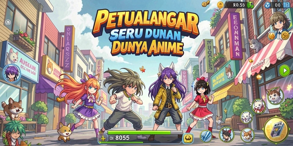 Tampilan gameplay seru dari game Anime 8055.