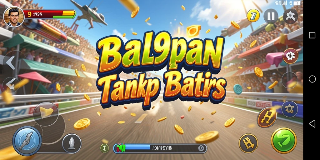 Screenshot gameplay 9N9N menampilkan aksi balapan yang mendebarkan.
