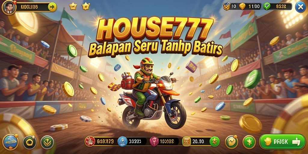 Tampilan tampil gameplay balapan seru di HOUSE777.