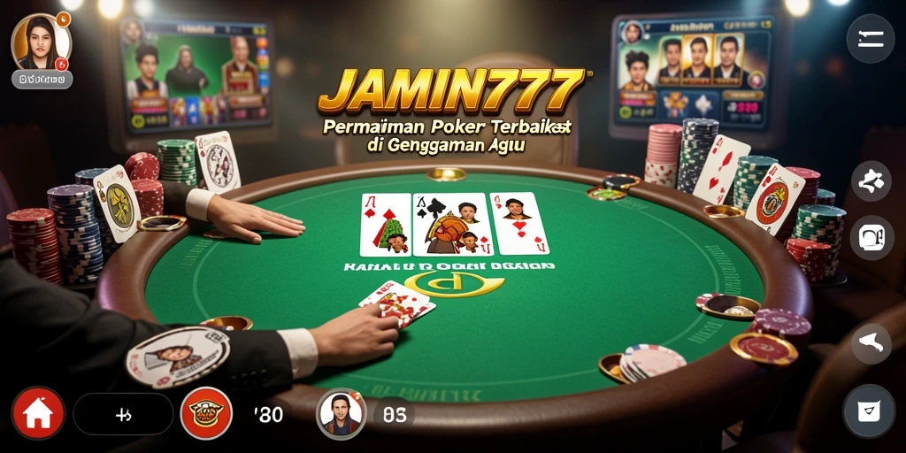 Tampilan gameplay menarik dalam permainan Poker JAMIN777.