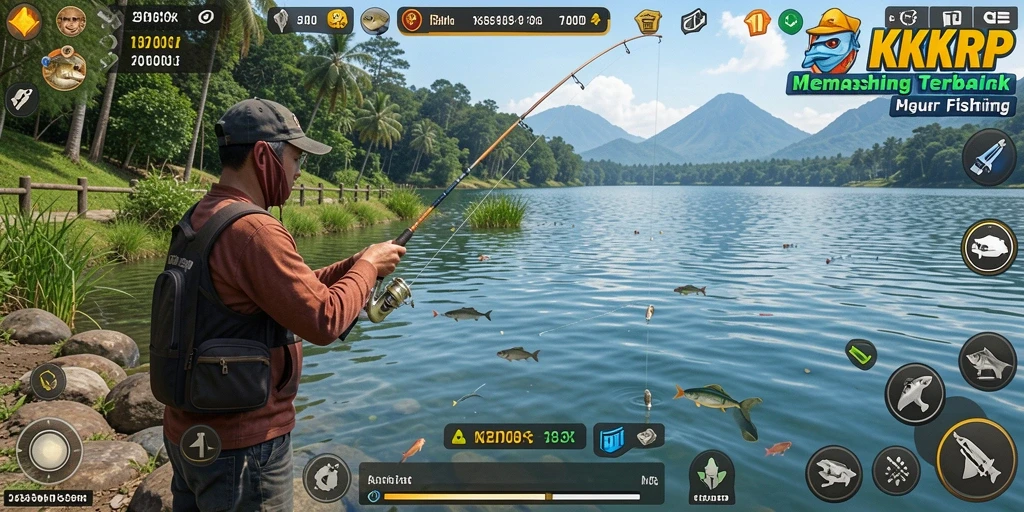 Tampilan gameplay KKRP yang menarik dengan momen memancing penuh aksi.