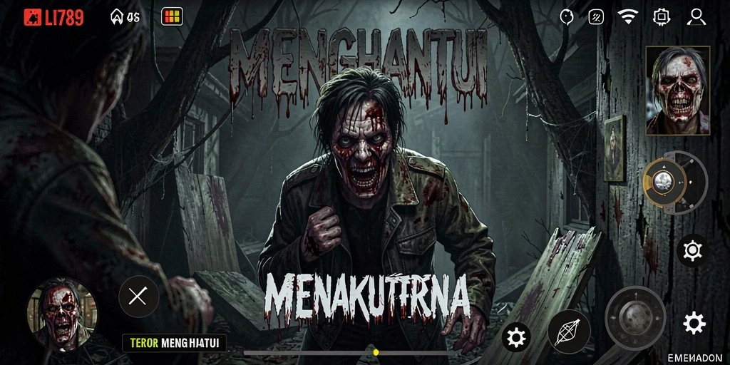 Screenshot menampilkan gameplay menegangkan dari LI789 dengan suasana horror yang mendalam.