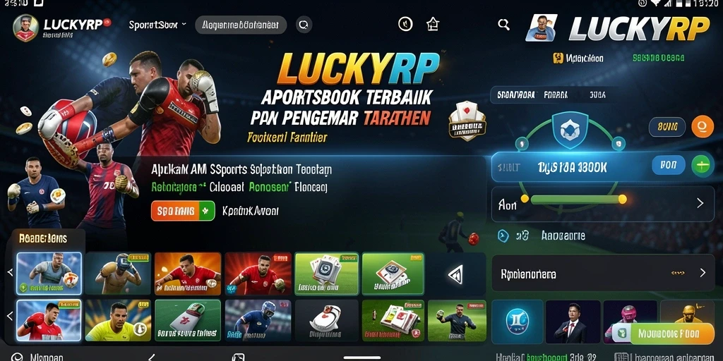 Tampilan antarmuka pengguna LUCKYRP saat taruhan olahraga.
