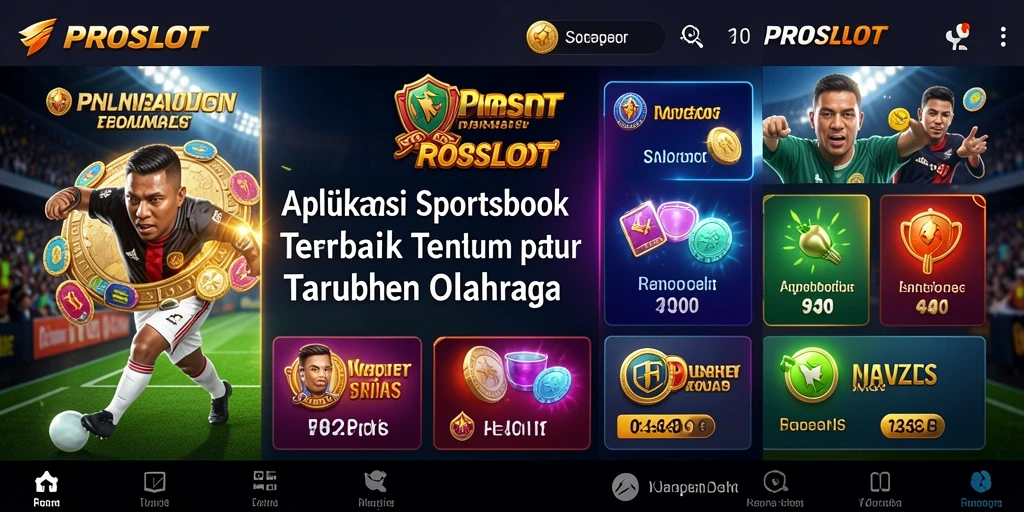 Tampilan antarmuka PROSLOT yang menarik dan informatif untuk taruhan olahraga.