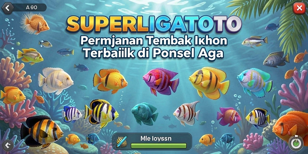Tangkapan ikan berwarna-warni dalam gameplay SUPERLIGATOTO.