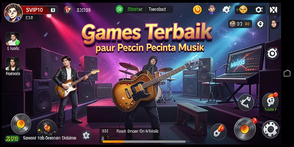 Screenshot gameplay SVIP10 menampilkan pemain bersaing dalam permainan musik.