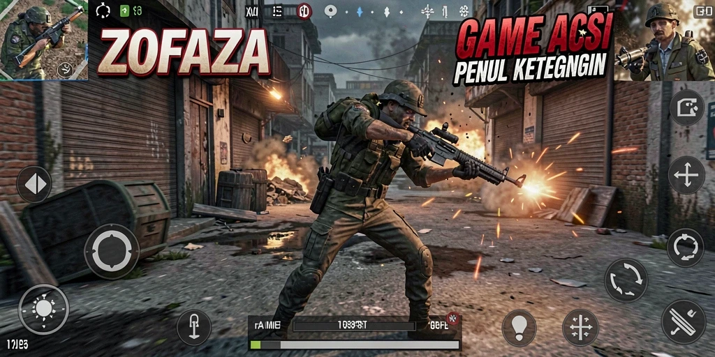 Tampilan gameplay ZOFAZA yang menegangkan dan penuh aksi.